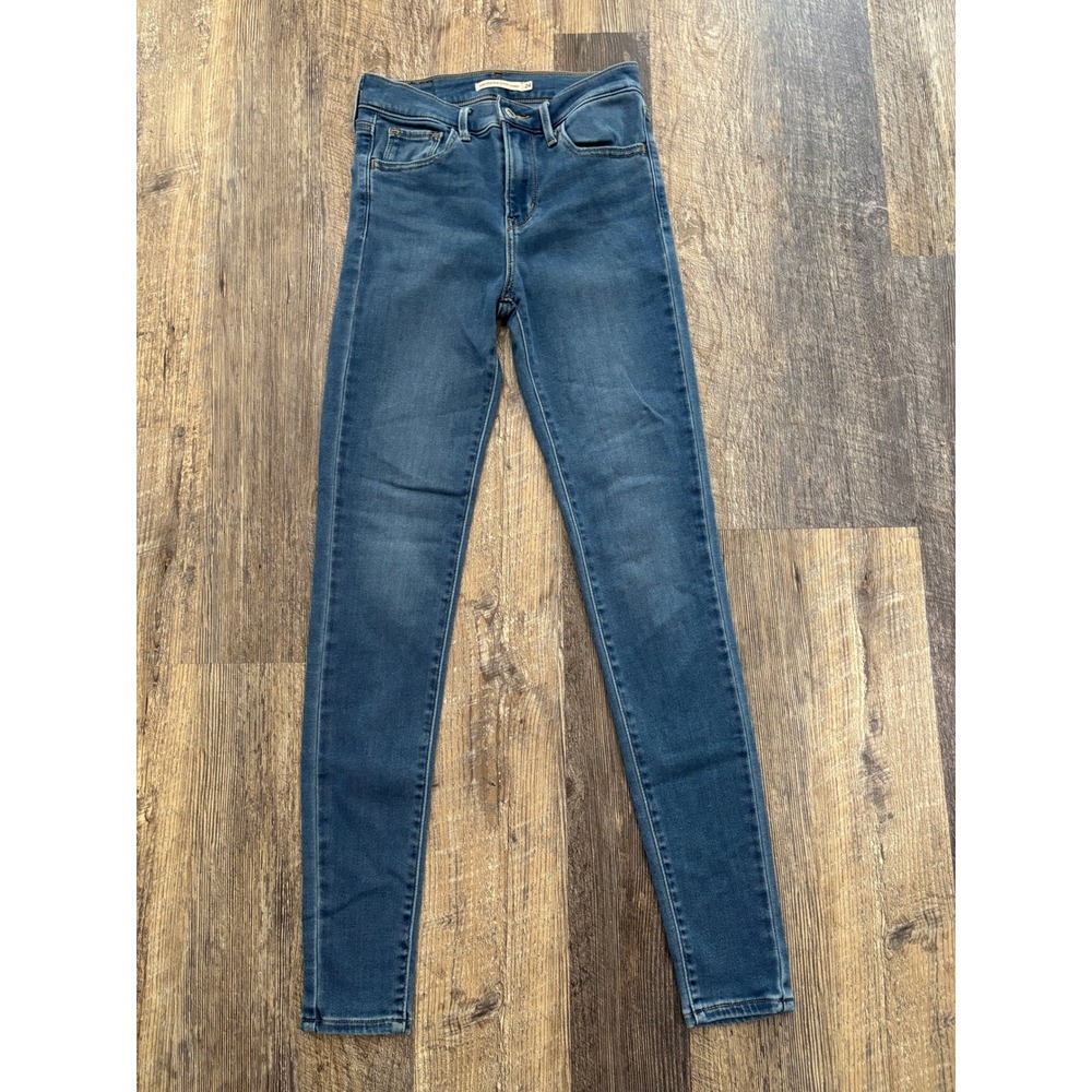 Levis 720 High Rise Super Skinny Jeans Womens 24 Medium Wash Blue Denim 3496